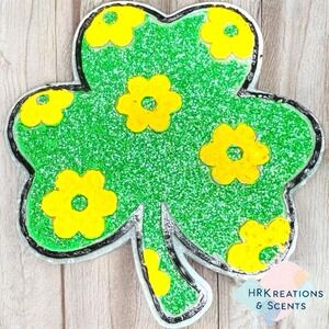 Four Leaf‎ Clover Car Air Freshener: Glitter St. Patrick's Day Car Freshie